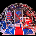 Colorful Dome Structure With Metal Frame And Interactive Indoor Play Area 3d model