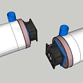 Mechanical Components With White Cylindrical Casing Blue Connectors And Black Pink Parts
