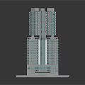 Modern High Rise Office Building With Glass Curtain Walls And Unique Architectural Design