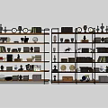 Stylish Multi Shelf Bookshelf with Books Decorative Items and Storage Boxes