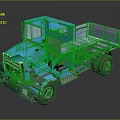 Blue Toy Truck With Flatbed Cargo Area And Orange Roof Light