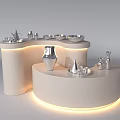 Modern Display Shelves With Circular Curved Design For Retail Accessories Toys Beverages And Bags