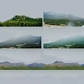 Vast Panoramic Mountain Scenery With Lush Green Slopes And Distant Peaks