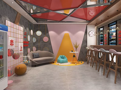 Modern snack bar pepper chicken shop 3d model Modern snack bar pepper chicken shop 3d model