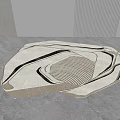Modern Shaped Area Rug With Irregular Design Geometric Patterns Neutral Tones 3d model
