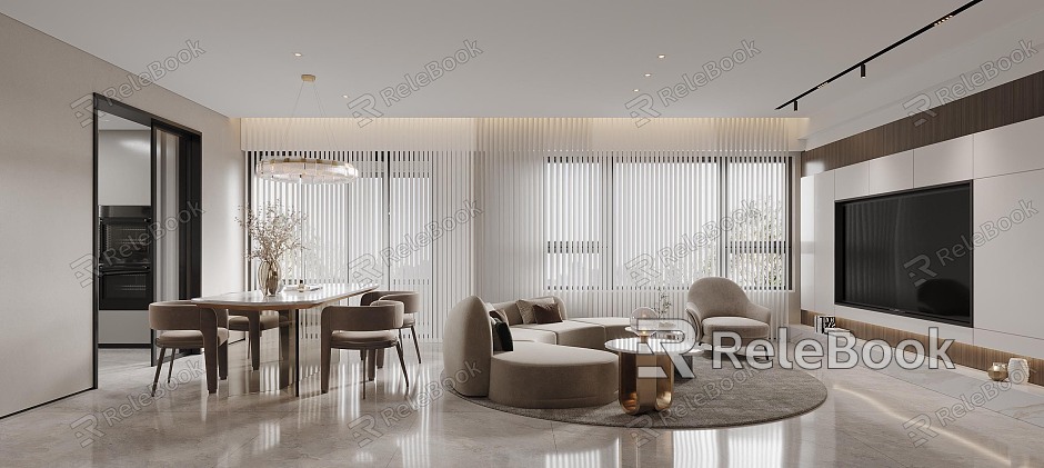 Italian light luxury restaurant model