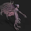 Game Movie Alien Creature Character With Long Limbs Sharp Claws And Exoskeleton Design 3d model
