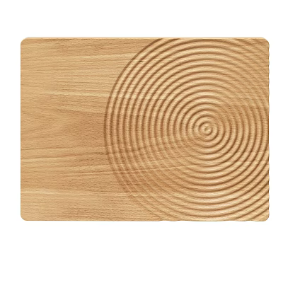 Wooden Board With Concentric Circles Pattern And Light Brown Natural Wood Grain 3d model