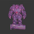 Blue Armored Mecha Warrior Character With Mechanical Design And Large Weapon