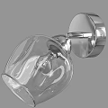 Modern Brass Wall Lamp With Clear Glass Shade And Visible Bulb Design