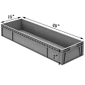 Gray Plastic Storage Container With 15 Inches 48 Inches 7 Inches Dimensions
