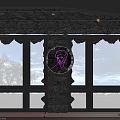 Neon Decorative Lights With Colorful Building Silhouettes And Figures Above Storefront Night Scene