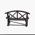 Rustic Wooden Outdoor Chair With Cross Back Design For Garden Patio Use