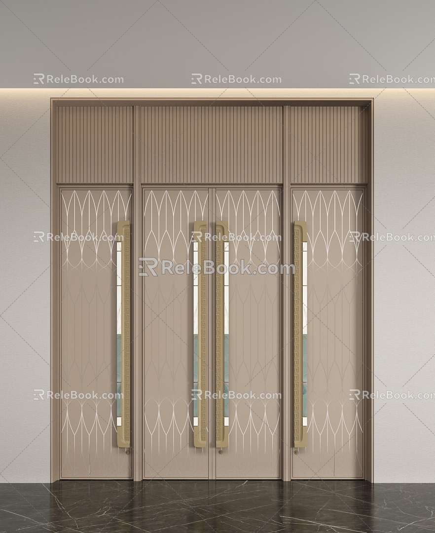 Gate Door Handle Metal Door Metal Door Handle Luxury Door 3d model