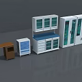 Stainless Steel Medical Storage Cabinets With Glass Doors Drawers And Worktables For Hospital Clinics