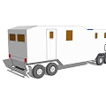 White Enclosed Cargo Trailer With Multiple Windows And Dual Axle Structure Design 3d model