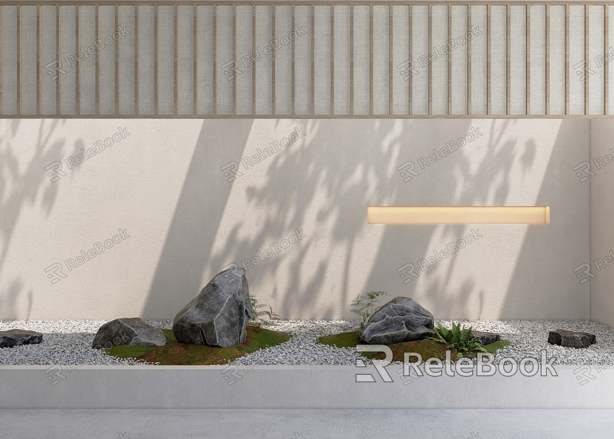 Modern landscape sketch stone landscape sketch stone landscaping model