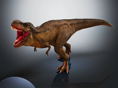 Realistic Tyrannosaurus Rex Dinosaur Model With Open Mouth And Sharp Teeth 3d model