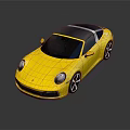 Yellow Sports Car with Black Roof Sleek Design Black Alloy Wheels on Dark Background