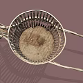 Antique Metal Wheelbarrow With Round Wire Basket Handles And Spoked Wheels