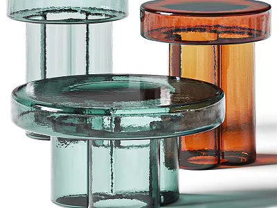 Modern Round Glass Coffee Tables In Multiple Colors For Living Room Decor 3d model