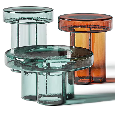 Modern Round Glass Coffee Tables In Multiple Colors For Living Room Decor 3d model