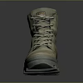 Durable Khaki High Top Lace Up Boots With Thick Non Slip Sole For Daily Wear