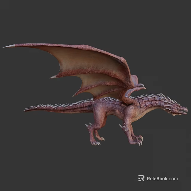3D Rendered Mythical Dragon With Large Wings Scaly Body And Menacing Features 3d model 
