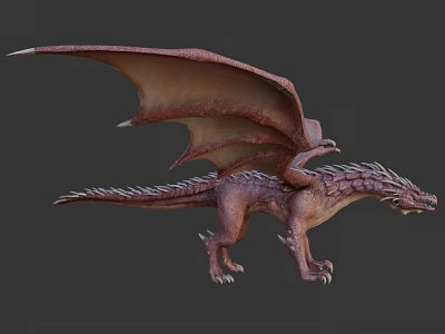 3D Rendered Mythical Dragon With Large Wings Scaly Body And Menacing Features 3d model