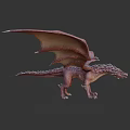 3D Rendered Mythical Dragon With Large Wings Scaly Body And Menacing Features