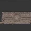 Ancient Stone Structure With Archway And Brick Wall Design Features 3d model