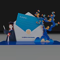 2024 University Graduation Ceremony Photo Spot With Graduate Cap Gown Envelope And Flower Branch