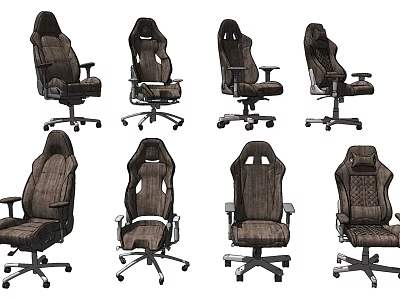 Ergonomic Brown Office Chairs With Multiple Designs High Back And Swivel Base 3d model