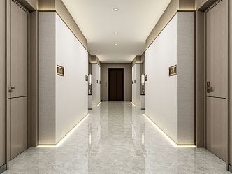 Modern Hotel Aisle 3d model