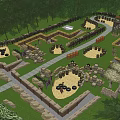 Adventure Off Road Park With Grass Dirt Tracks Tire Obstacles And Motorcycles Surrounded By Trees