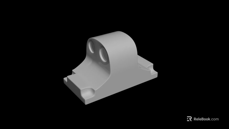 White Corner Line Bracket 3D Model With Two Mounting Holes And Durable Design 3d model