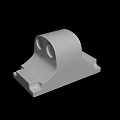 White Corner Line Bracket 3D Model With Two Mounting Holes And Durable Design 3d model