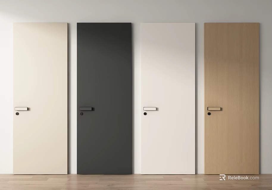 Modern Flush Doors With Various Colors For Home Interior Design 3d model