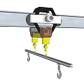Industrial Overhead Crane System with Rail Pulley and Suspended Hooks