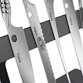 Stainless Steel Kitchen Knife Set with Black Holder and Sharp Blades