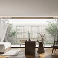 Modern Hotel Room With King Bed Wooden Table Armchair And Natural Light