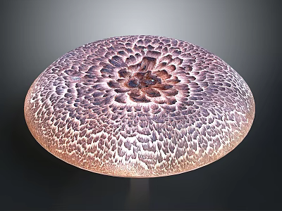 Fresh Natural Round Edible Mushroom With Brown And White Patterned Surface 3d model