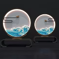 New Chinese Table Lamp Round Table Lamp Hotel Table Lamp 3d model