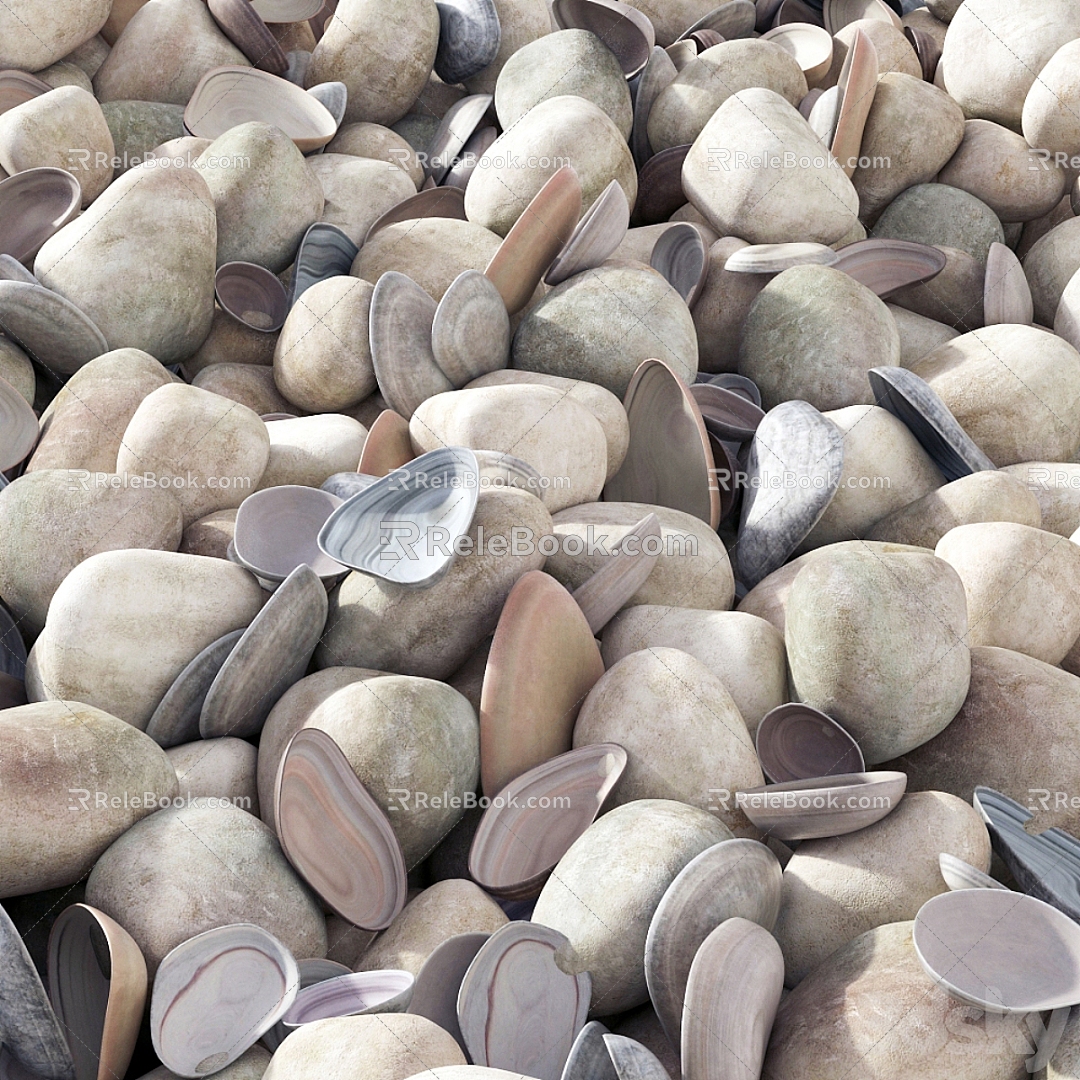 Pebbles Landscape Pebbles Gravel Stones Beach Stones 3d model