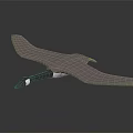 Pink Pterosaur Flying Model with Smooth Wings on Dark Background 3d model