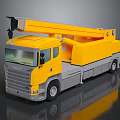 Electric Toy Yellow Truck With Extendable Mechanical Arm And Gray Chassis