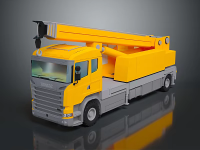 Electric Toy Yellow Truck With Extendable Mechanical Arm And Gray Chassis 3d model Electric Toy Yellow Truck With Extendable Mechanical Arm And Gray Chassis 3d model