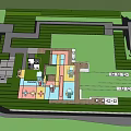 Scenic Park Landscape With Green Lawn Trees Walkways And Seating Areas
