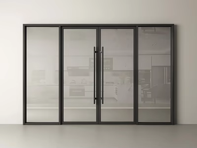 commercial gate shop gate double door shop gate glass door glass double door glass door 3d model