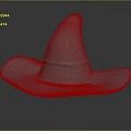 Silver Metallic Wizard Hat With Pointed Top And Wide Brim Design 3d model
